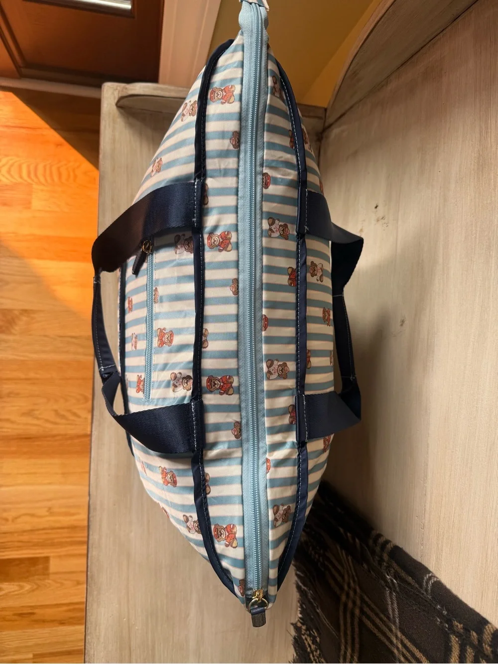 NWT Stoney Clover Lane Teddy Bear Striped Utility Tote
